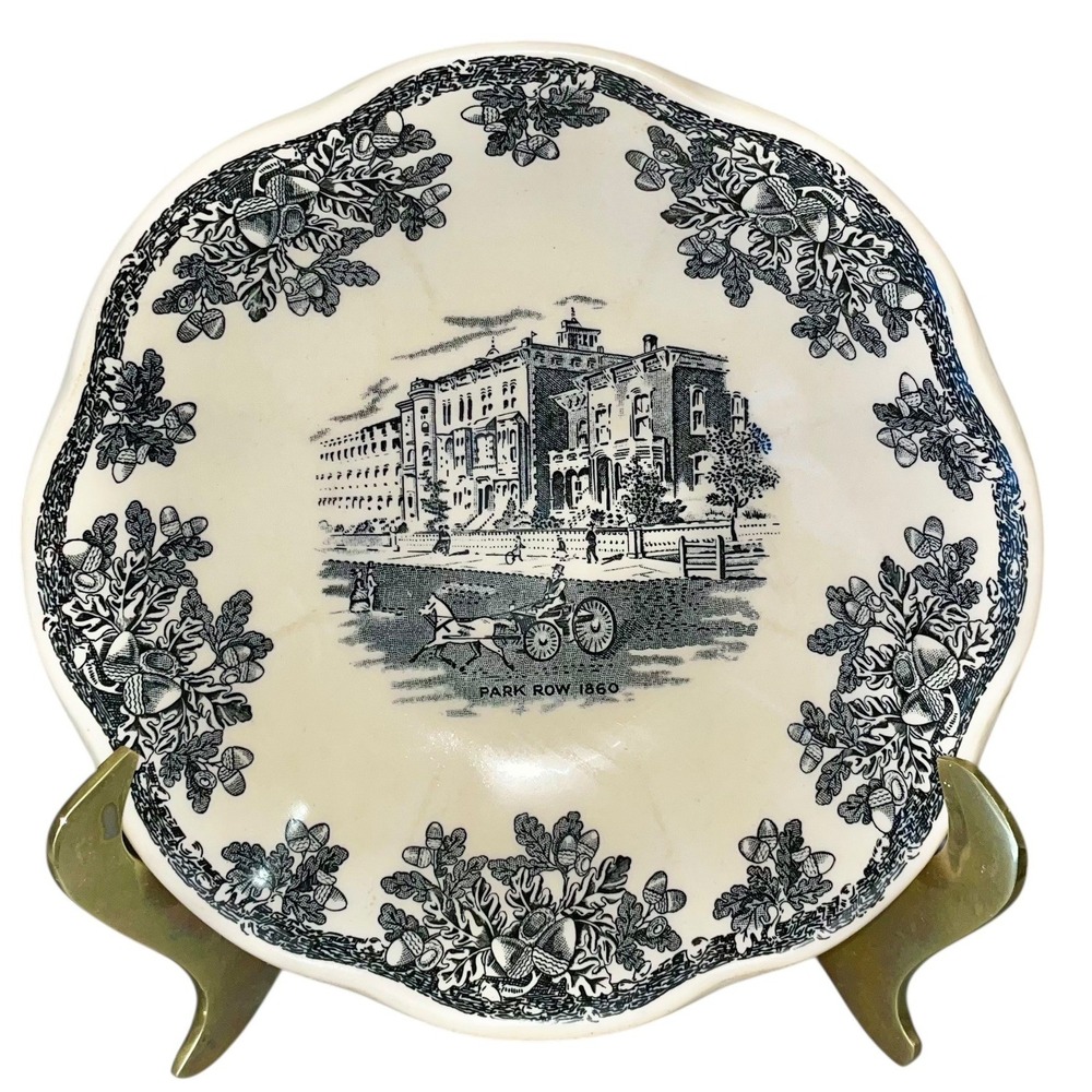 Vintage Shenango China Park Row 1860 Bowl Blue‎ White Transferware